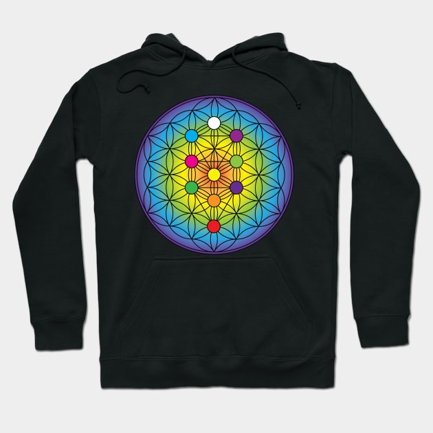 Tree of Life on Flower of Life Hoodie by GalacticMantra